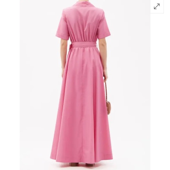 STAUD Millie Recycled Poplin Maxi Shirt Dress Pink size 2 - Picture 3 of 6